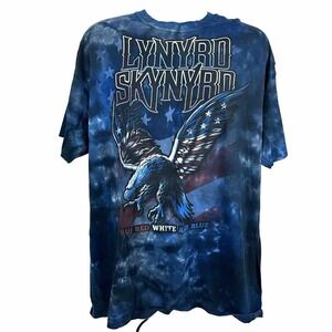 Liquid Blue Lynyrd Skynyrd Men's T-Shirt Size XXL Tie Dye True Red White Blue